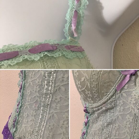 Donna Loren Pastel Blue Regencycore Fairy Feminine Romantic Corset Bustier 34B - Picture 10 of 10